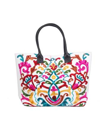 Vintage Handmade Canvas cotton Embrodiery Women Hand Bag 2