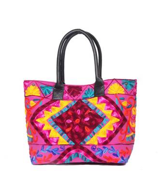 Vintage Handmade Canvas cotton Embrodiery Women Hand Bag 2