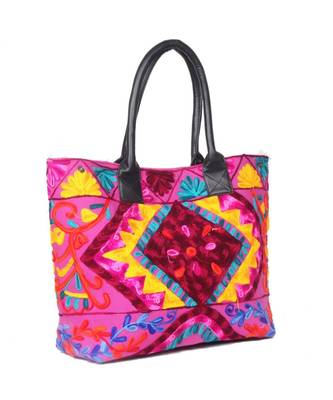 Vintage Handmade Canvas cotton Embrodiery Women Hand Bag 3