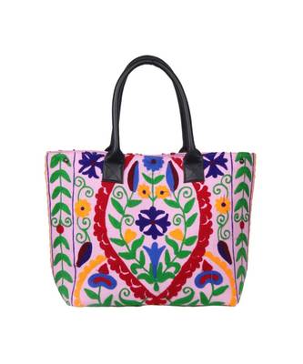Vintage Handmade Canvas cotton Embrodiery Women Hand Bag 2