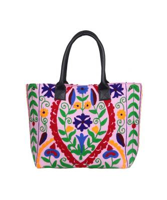 Vintage Handmade Canvas cotton Embrodiery Women Hand Bag 3
