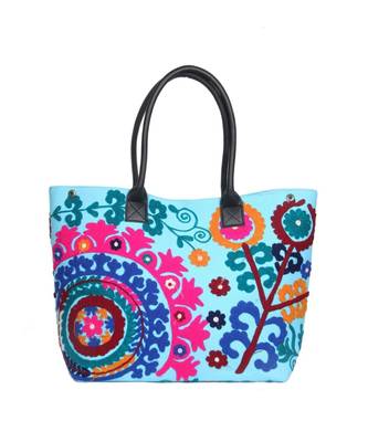 Vintage Handmade Canvas cotton Embrodiery Women Hand Bag 2