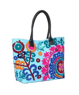 Vintage Handmade Canvas cotton Embrodiery Women Hand Bag 3