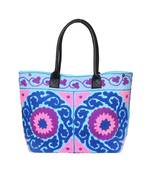 Vintage Handmade Canvas cotton Embrodiery Women Hand Bag