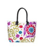 Vintage Handmade Canvas cotton Embrodiery Women Hand Bag