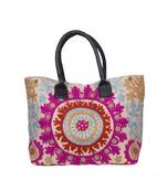 Vintage Handmade Canvas cotton Embrodiery Women Hand Bag