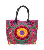 Vintage Handmade Canvas cotton Embrodiery Women Hand Bag