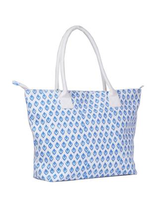 Indian Handmade cotton Blue Canwas Print Sholder Bag 3