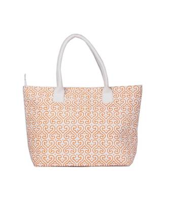 Indian Handmade cotton Orange Canwas Print Sholder Bag 1