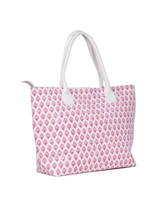 Indian Handmade cotton Pink Canwas Print Sholder Bag 3