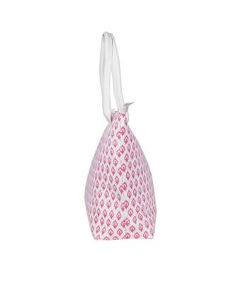 Indian Handmade cotton Pink Canwas Print Sholder Bag 4