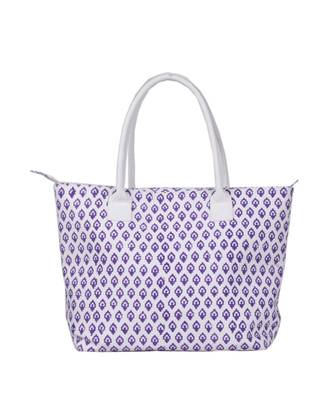 Indian Handmade cotton Purple Canwas Print Sholder Bag 1