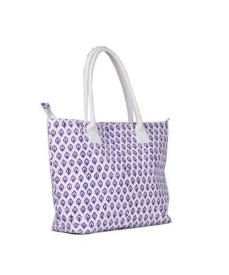 Indian Handmade cotton Purple Canwas Print Sholder Bag 3