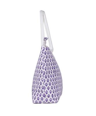 Indian Handmade cotton Purple Canwas Print Sholder Bag 4