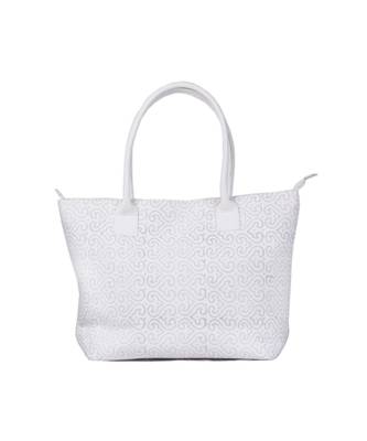Indian Handmade cotton White Canwas Print Sholder Bag 1