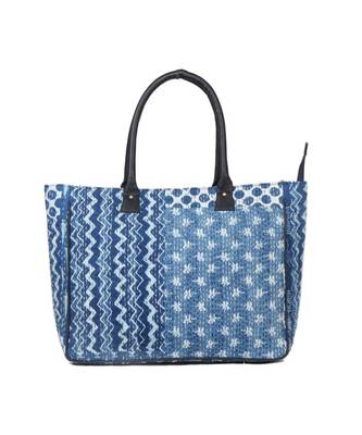 Vintage Handmade Indigo Kantha asian art Women Hand Bag 1
