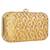 Anekaant Tulle Printed Silk Clutch Yellow & Gold