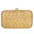 Anekaant Tulle Printed Silk Clutch Yellow & Gold
