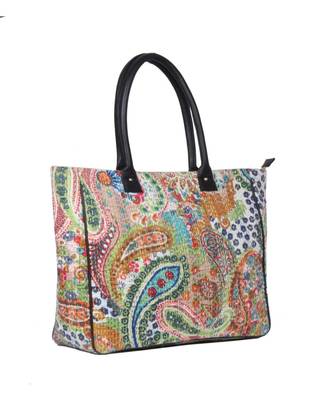 Vintage Handmade Phaisely Print asian art Women Hand Bag 2