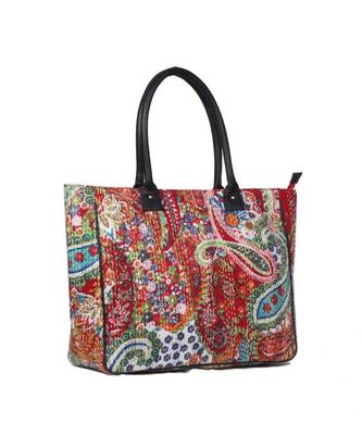 Vintage Handmade Phaisely Print asian art Women Hand Bag 2