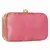 Anekaant Tulle Printed Silk Clutch Pink & Gold