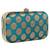 Anekaant Tulle Printed Faux Silk Clutch Rama Green & Gold
