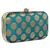 Anekaant Tulle Printed Faux Silk Clutch Rama Green & Gold