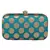 Anekaant Tulle Printed Faux Silk Clutch Rama Green & Gold