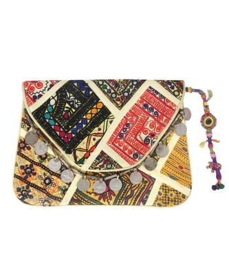 Women Multi-Colour cotton Clutch Bag 1