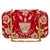 Anekaant Hasp Embroidered Velvet Clutch Red & Gold