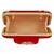 Anekaant Hasp Embroidered Velvet Clutch Red & Gold