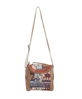 Vintage Handmade Sweep leather Dari Fabric  Sling Bag 1