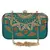 Anekaant Adorn Embroidered Faux Silk Clutch Bottle Green & Gold