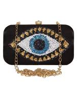 Anekaant Adorn Embellished Faux Silk Clutch Black & Multi