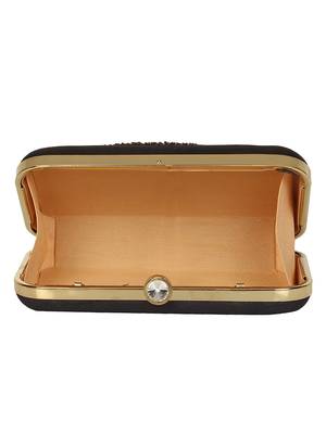 Anekaant Adorn Embellished Faux Silk Clutch Black & Multi 5