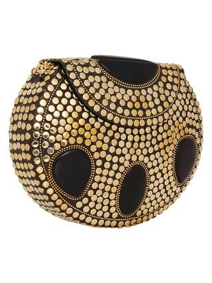 Anekaant Jewel Mosaic Metal Clutch Gold & Black 2