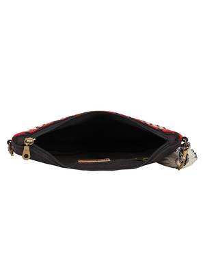 Anekaant Glitzy Black Canvas Sling Bag 5