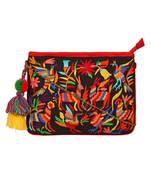 Anekaant Classy Black & Multicolor Canvas Sling Bag