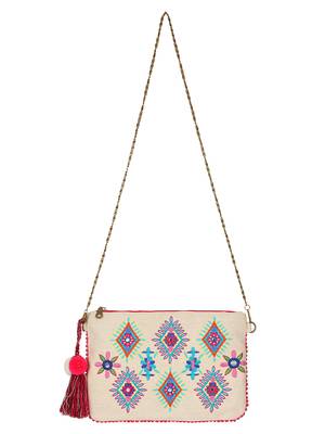 Anekaant Classy Natural & Multicolor Canvas Sling Bag 4