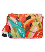 Anekaant Abstract Natural & Multicolor Canvas Sling Bag