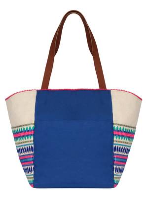 Classy Natural & Multicolor Canvas Tote Bag 3