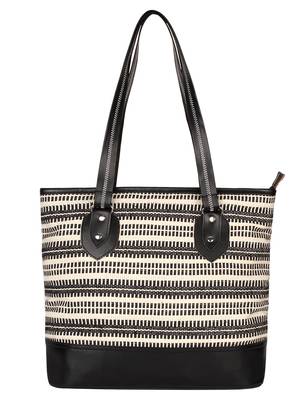 Anekaant Monochrome Black & White Cotton Tote Bag 3