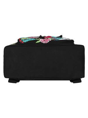 Anekaant Floral Black & Multicolor Canvas  Backpack 5