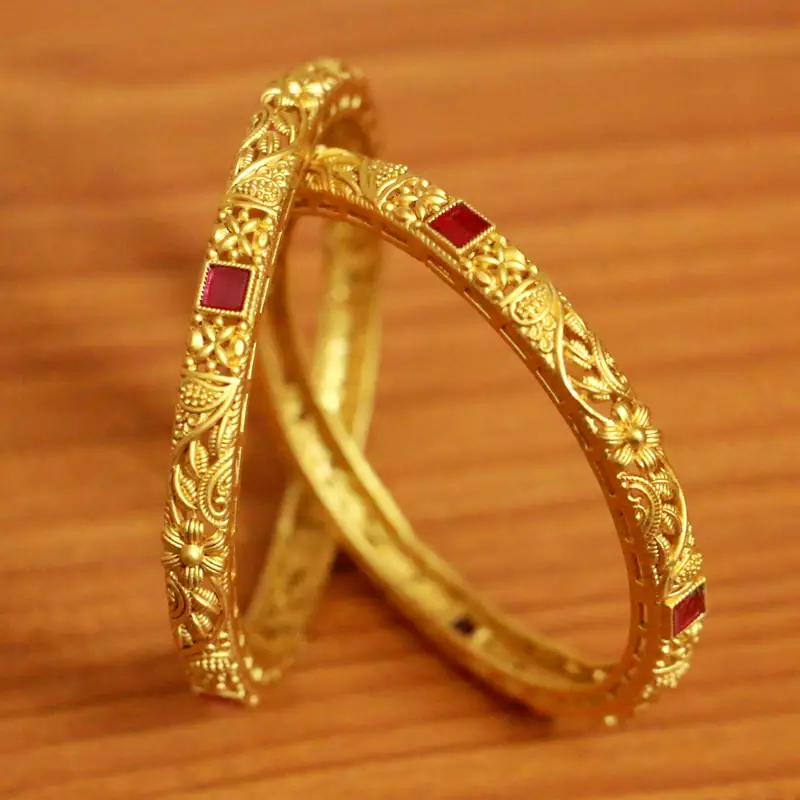 Gold Ruby       Bangles-And-Bracelets