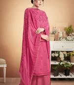 Pink self design silk salwar