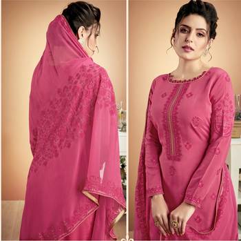 Pink self design silk salwar 2