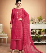 Pink self design silk salwar