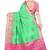 Green woven cotton silk saree with blouse