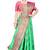 Green woven cotton silk saree with blouse