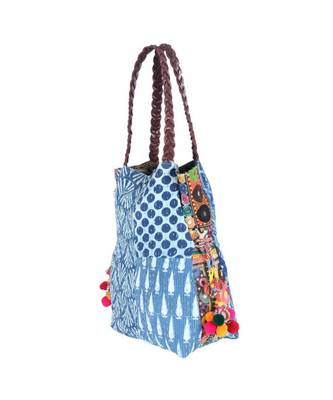 Vintage Dari Fabric Sweep leather Hand Bag 3
